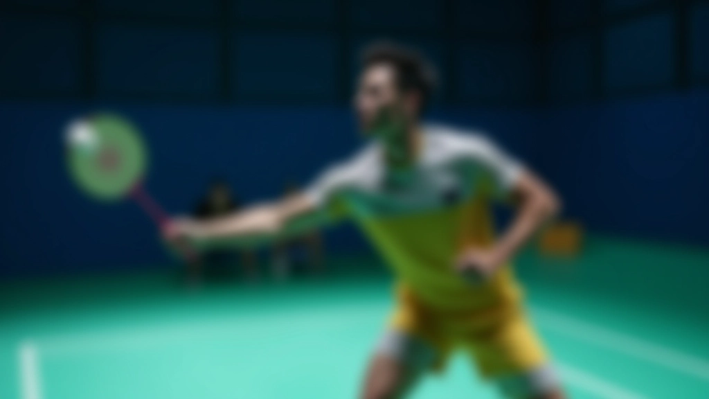 لاعب بادمنتون يوضح الحركة الكاملة لضربة الإسقاط مع وضع الذراع والجسم الصحيح
